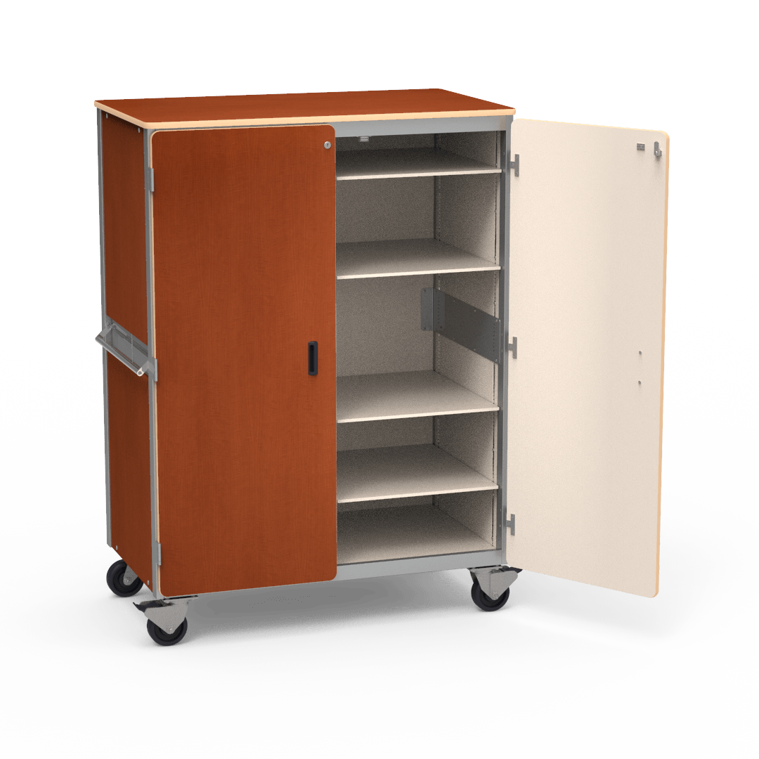 Mobile Storage Cabinet with Eight Adjustable Shelves