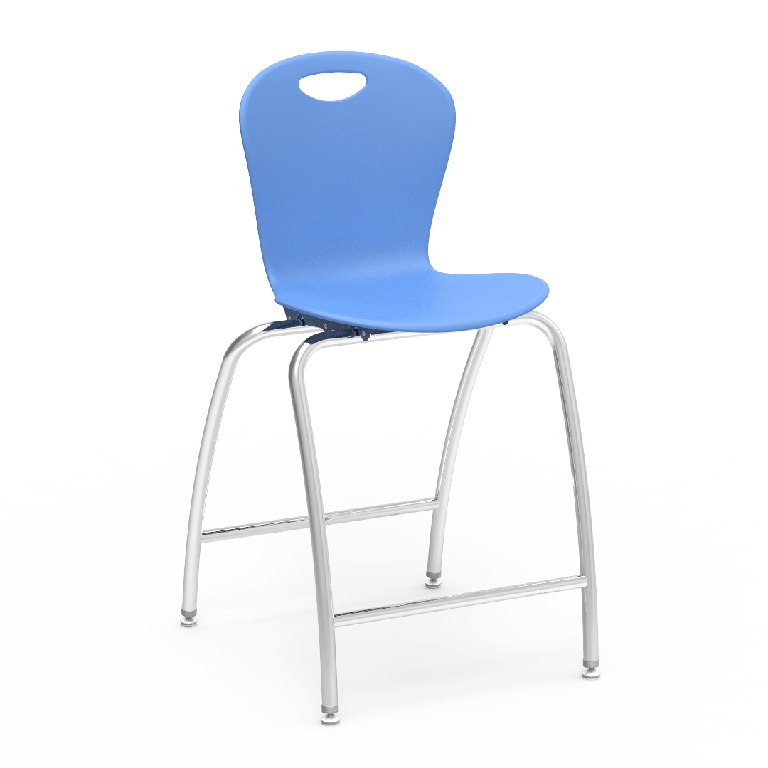 ZUMA Series 4-Leg Stool with Civitas Frame 25in Sky Blue Chrome