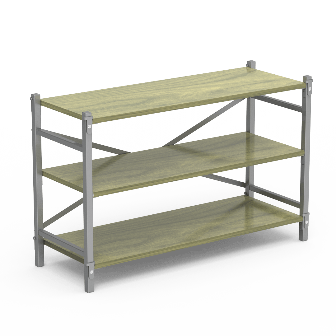 Wood Storage Shelving Single Unit, 48" x 18" x 33"