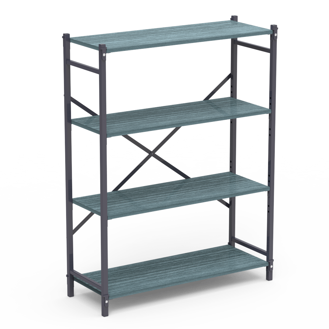 Wood Storage Shelving Single Unit, 48in x 18in x 66in Deep Ocean Eclipse