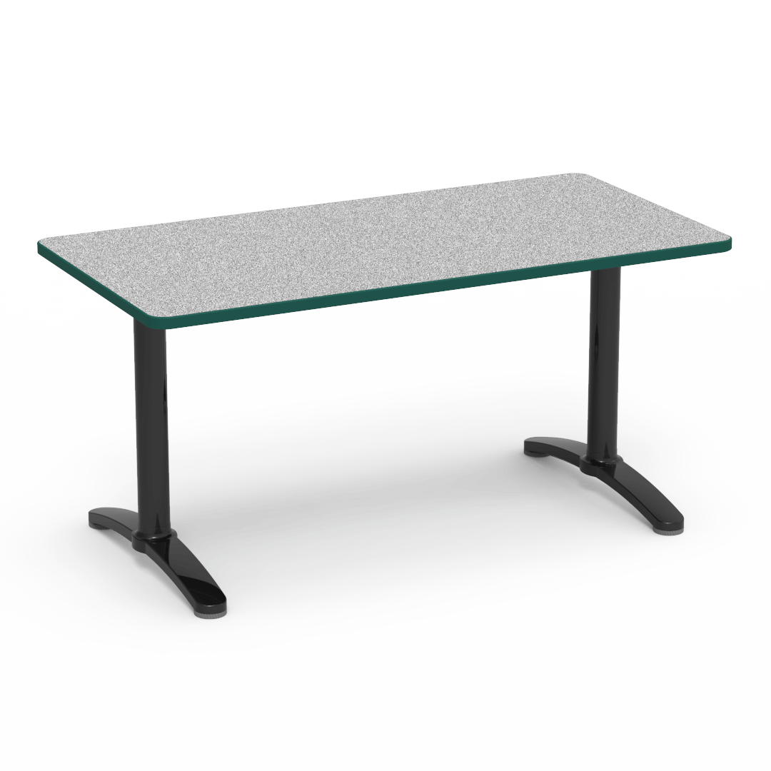 Lunada Series Seminar Table 30in x 60in Top Grey Nebula Forest Green Char Black