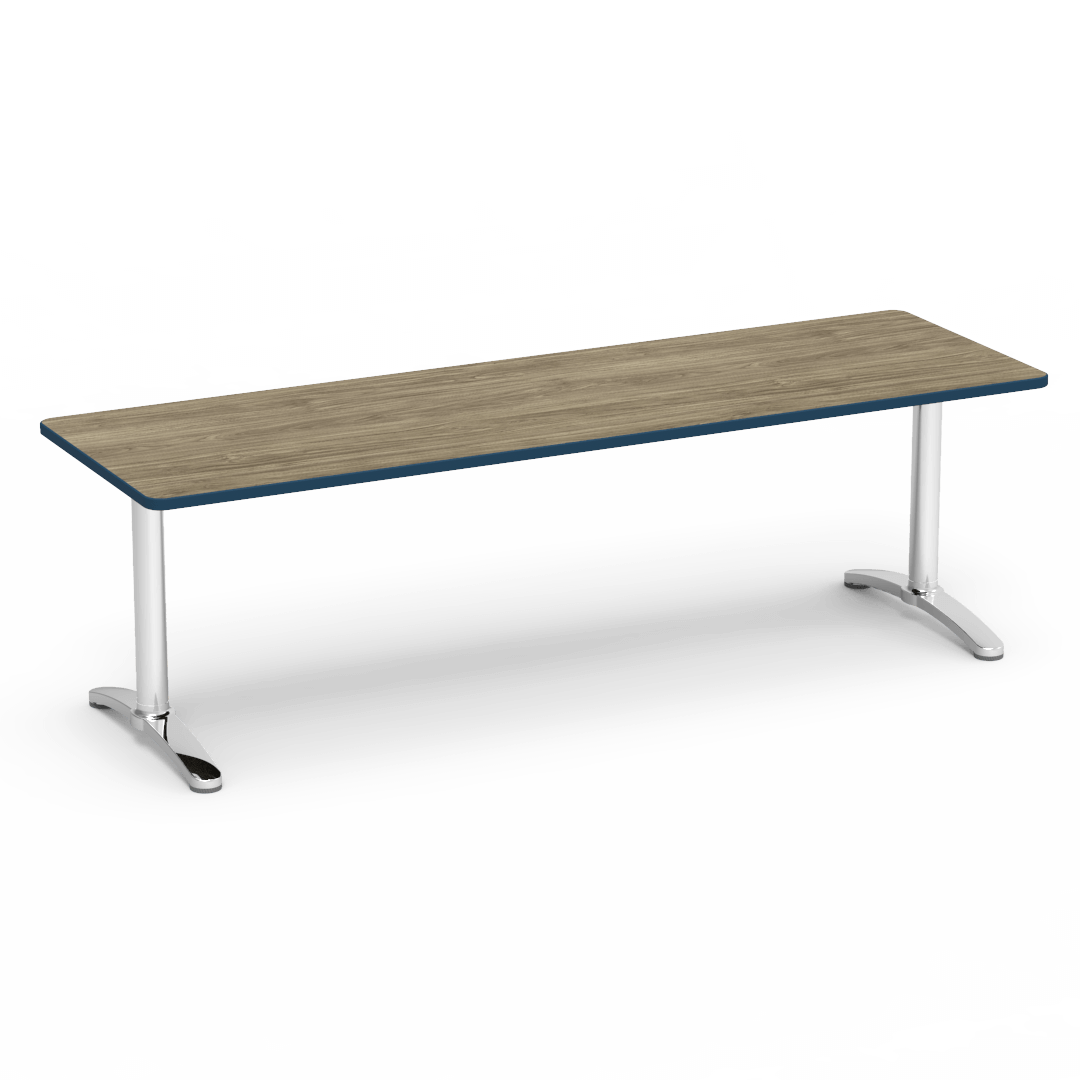 Lunada Series Seminar Table 30in x 96in Top Dry Creek Plum Navy Chrome