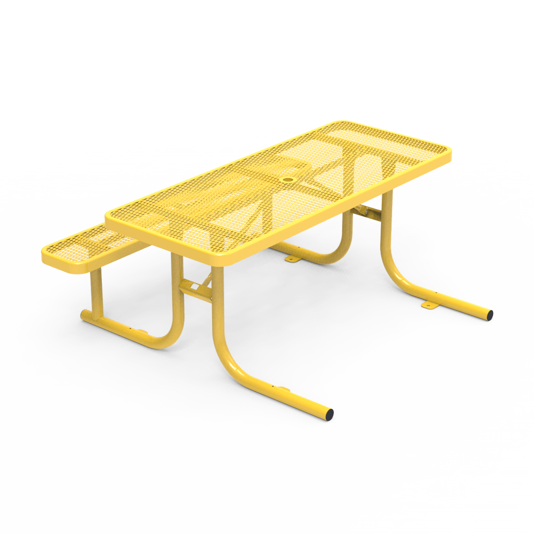 ADA-Compliant Rectangular Outdoor 6’ Picnic Table YELLOW/YELLOW