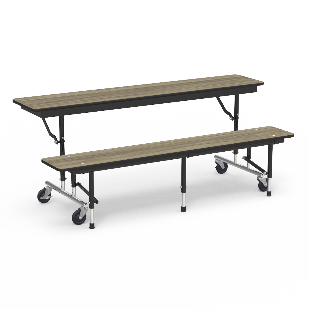 MTC Series Mobile Convertible Bench Table 27in Dry Creek Plum Char Black Char Black