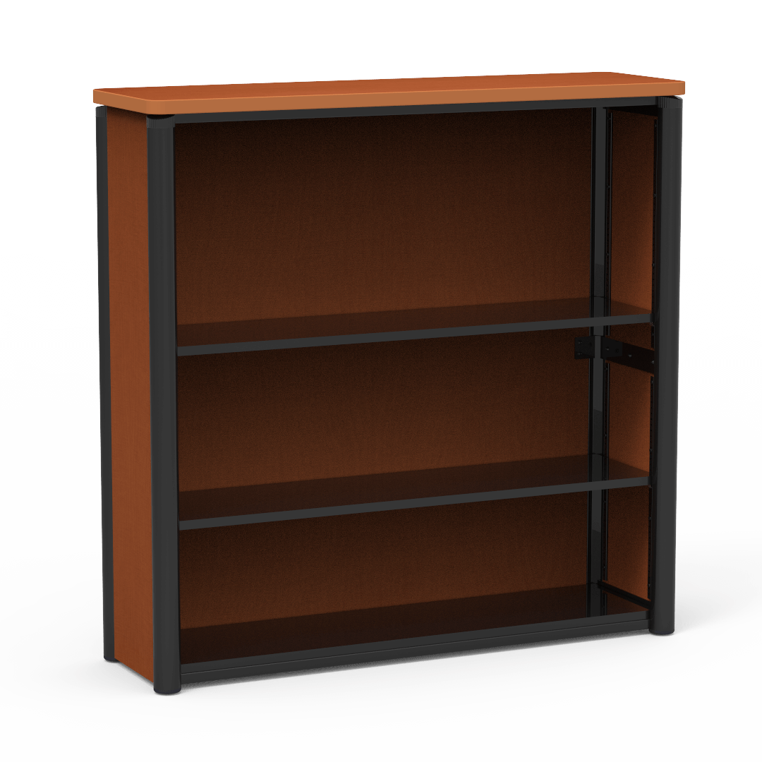 Plateau Series Bookcase 48in x 14in x 48in Three Shelves Carmel Sagawood Carmel Sagawood Char Black