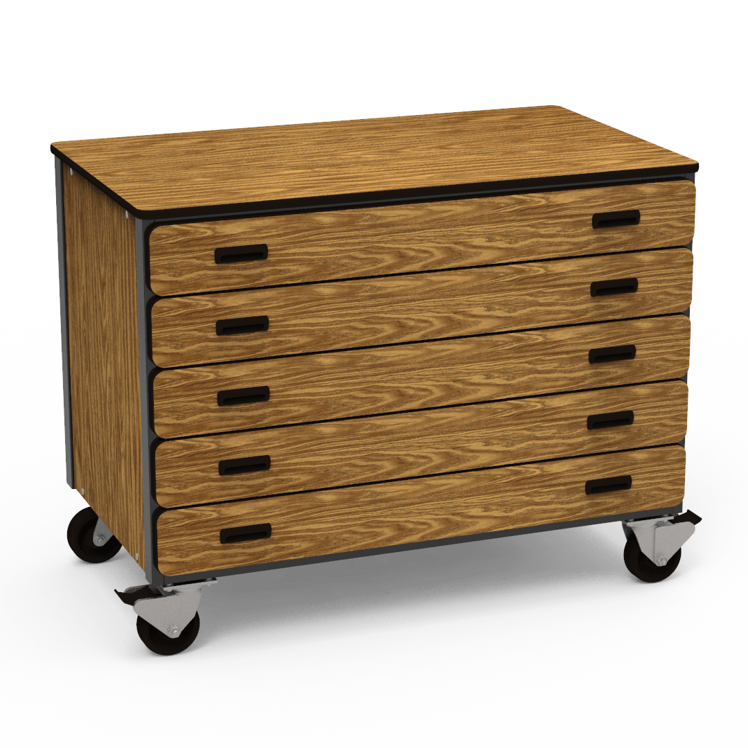 Mobile Storage Cabinet With Five Drawers