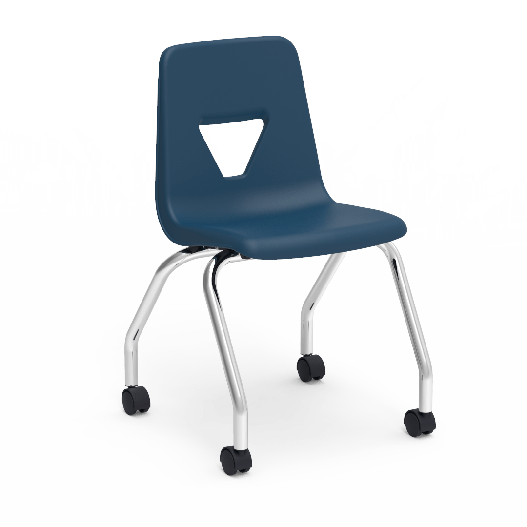 2000 Series Mobile Chair 18in with Casters Navy Chrome