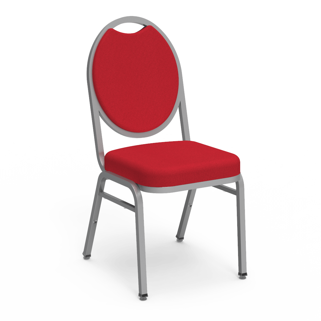 8900 Series Queen Back Crown Seat Geranium Fabric Silver Mist