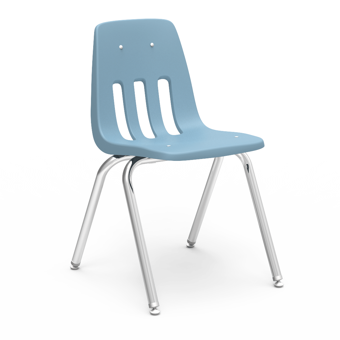 9000 Series 4-Leg Stack Chair 18in  5th Grade - Adult Horizon Chrome