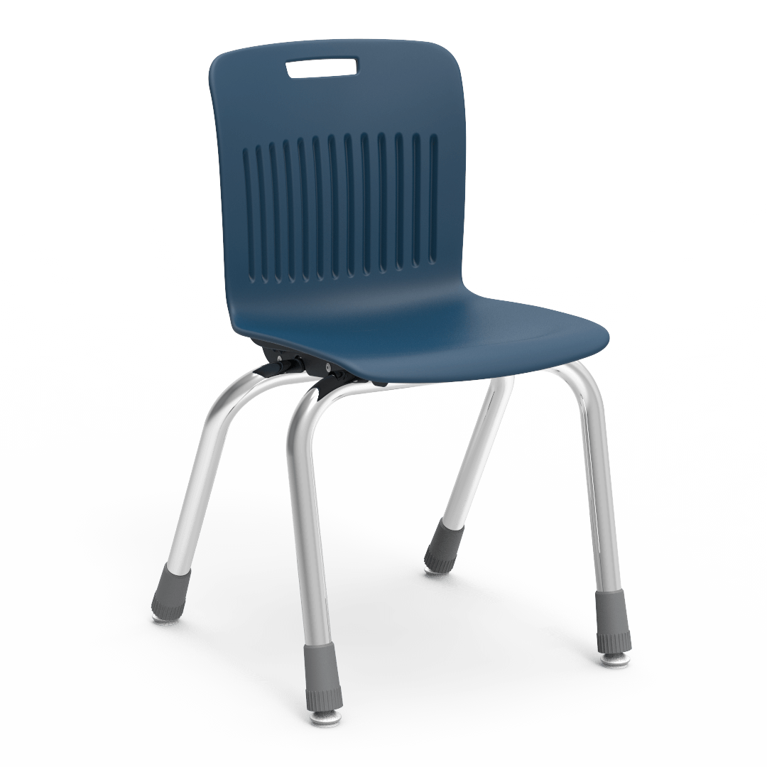 Analogy Series 4-Leg Stack Chair 14in Kindergarten - 2nd Grade Navy Chrome