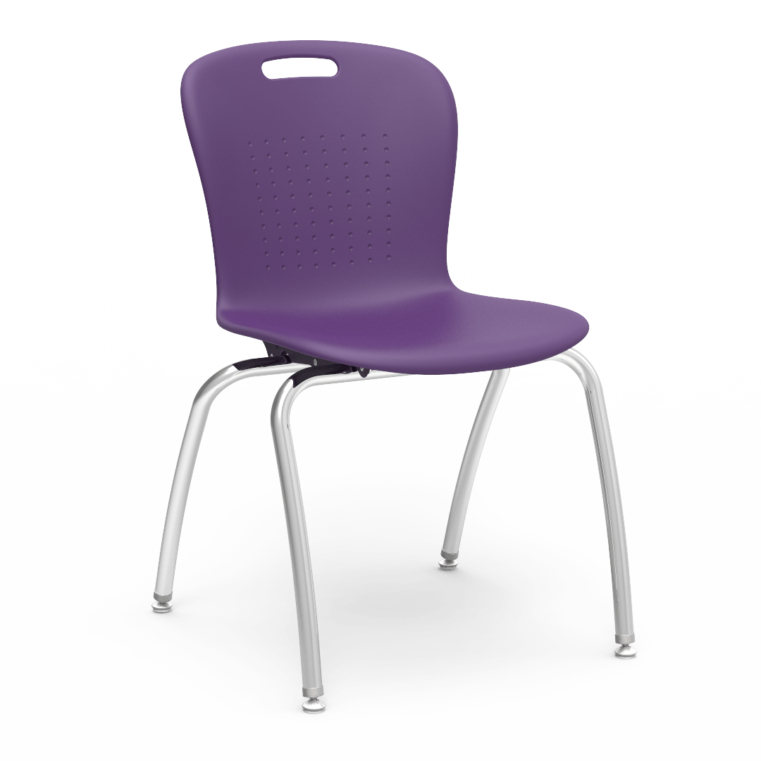 Sage Series 4-Leg Chair with Civitas Frame 18in  5th Grade - Adult Purple Iris Chrome
