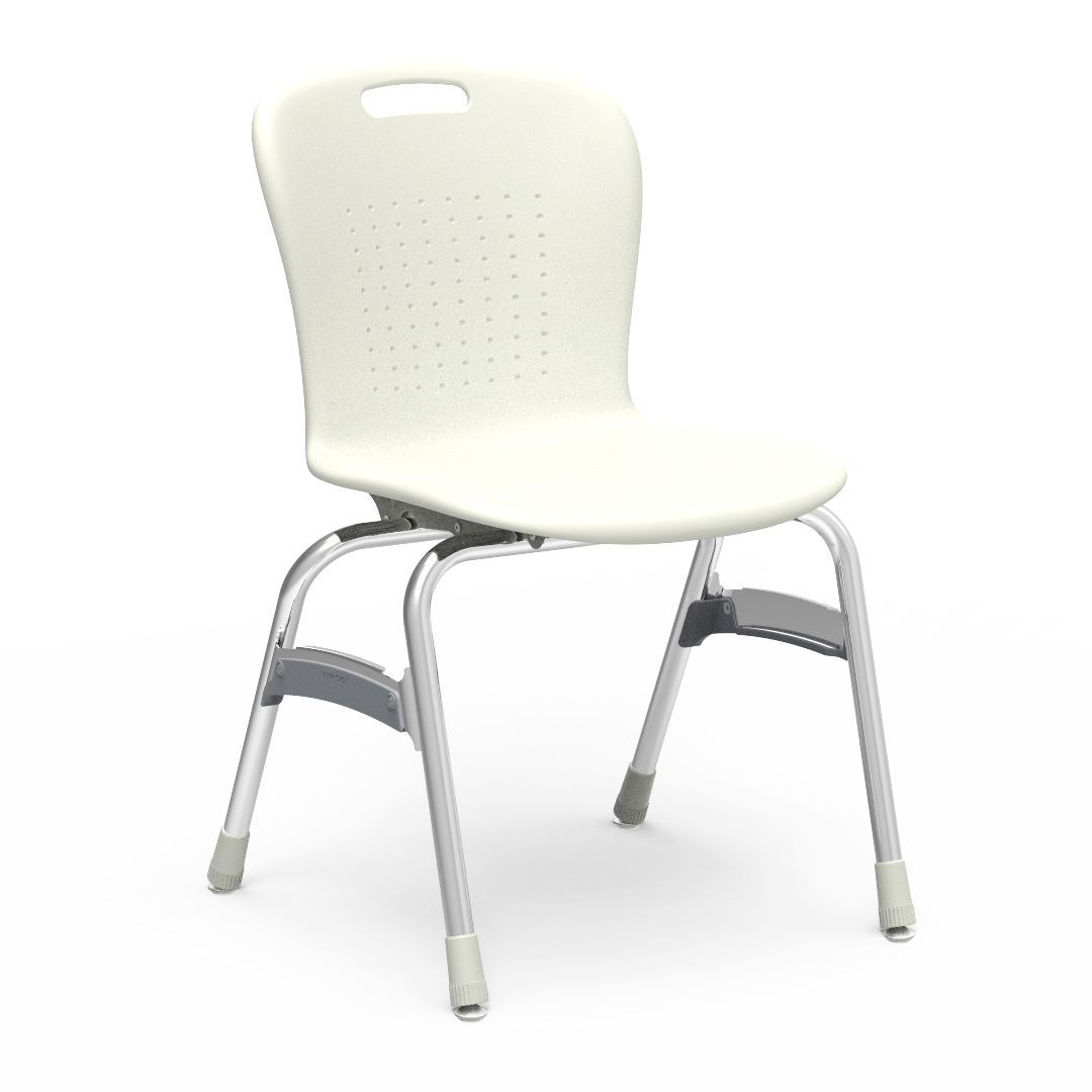 Sage Series 4-Leg Stack Chair 18in  5th Grade - Adult Moonstone Chrome