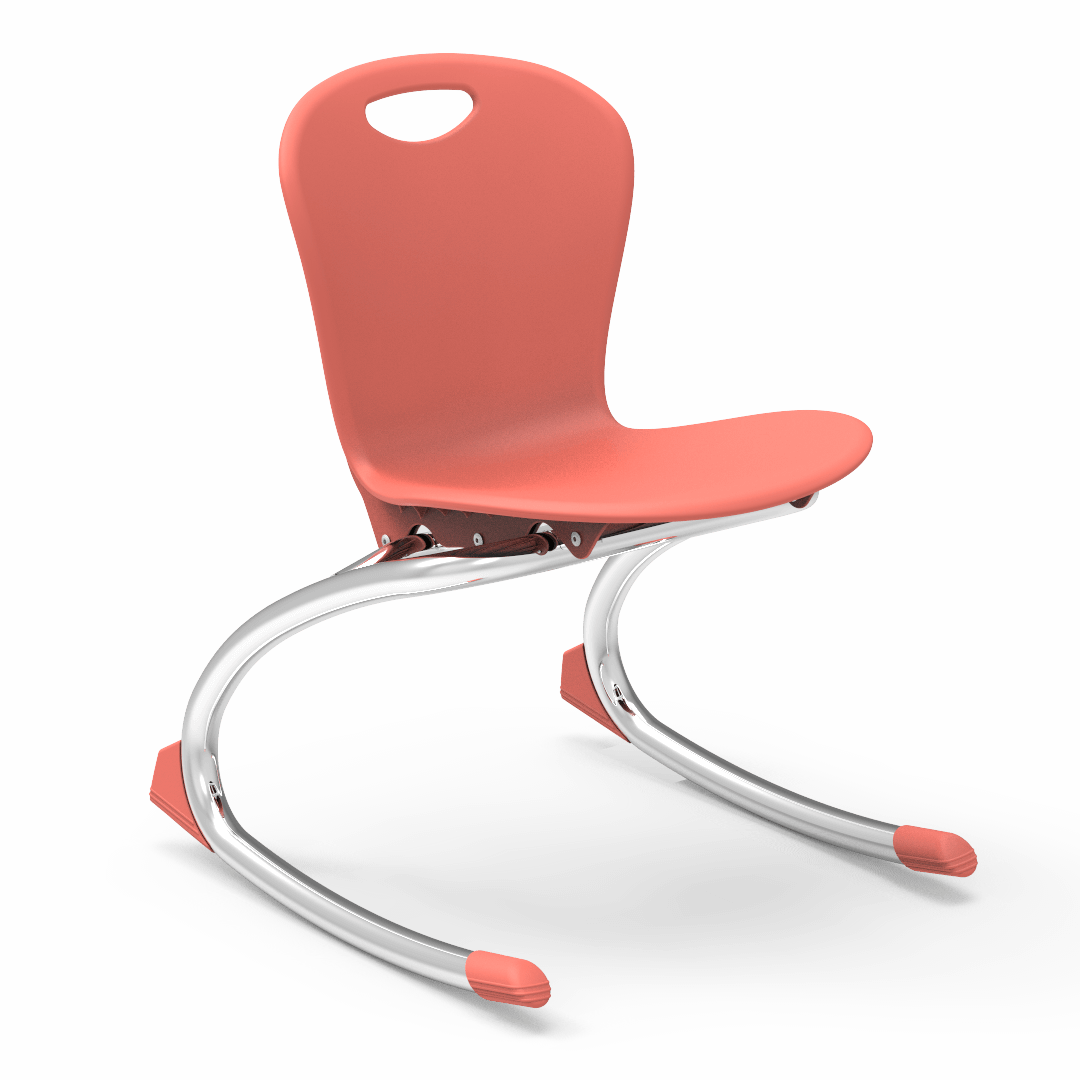 ZUMA Series Rocking Chair 13in Kindergarten - 1st Grade Coral Chrome