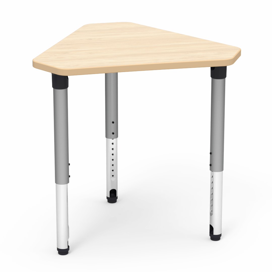 5000 Series Triangle Desk 24in - 32in Adjustable Asian Sand Fusion Maple Silver Mist