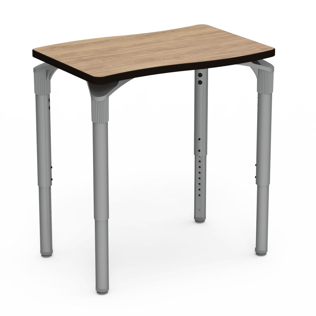 Plateau Series Slide Desk 26in - 34in Adjustable Dry Creek Plum Char Black Silver Mist