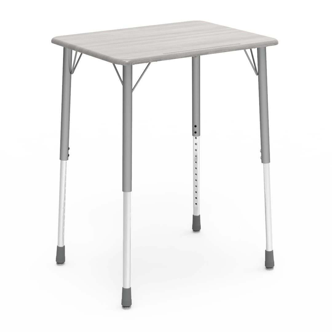 ZUMA Series Desk 22in - 34in Adjustable Looks likatre Silver Mist