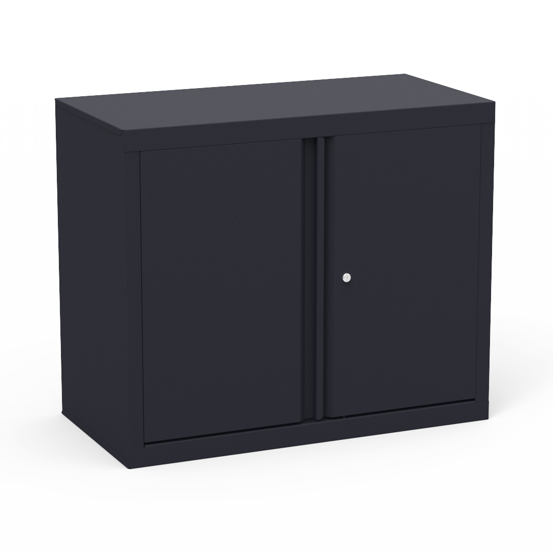 53 Series Metal Storage Cabinet 36in x 18in x 30in Two Shelves Char Black