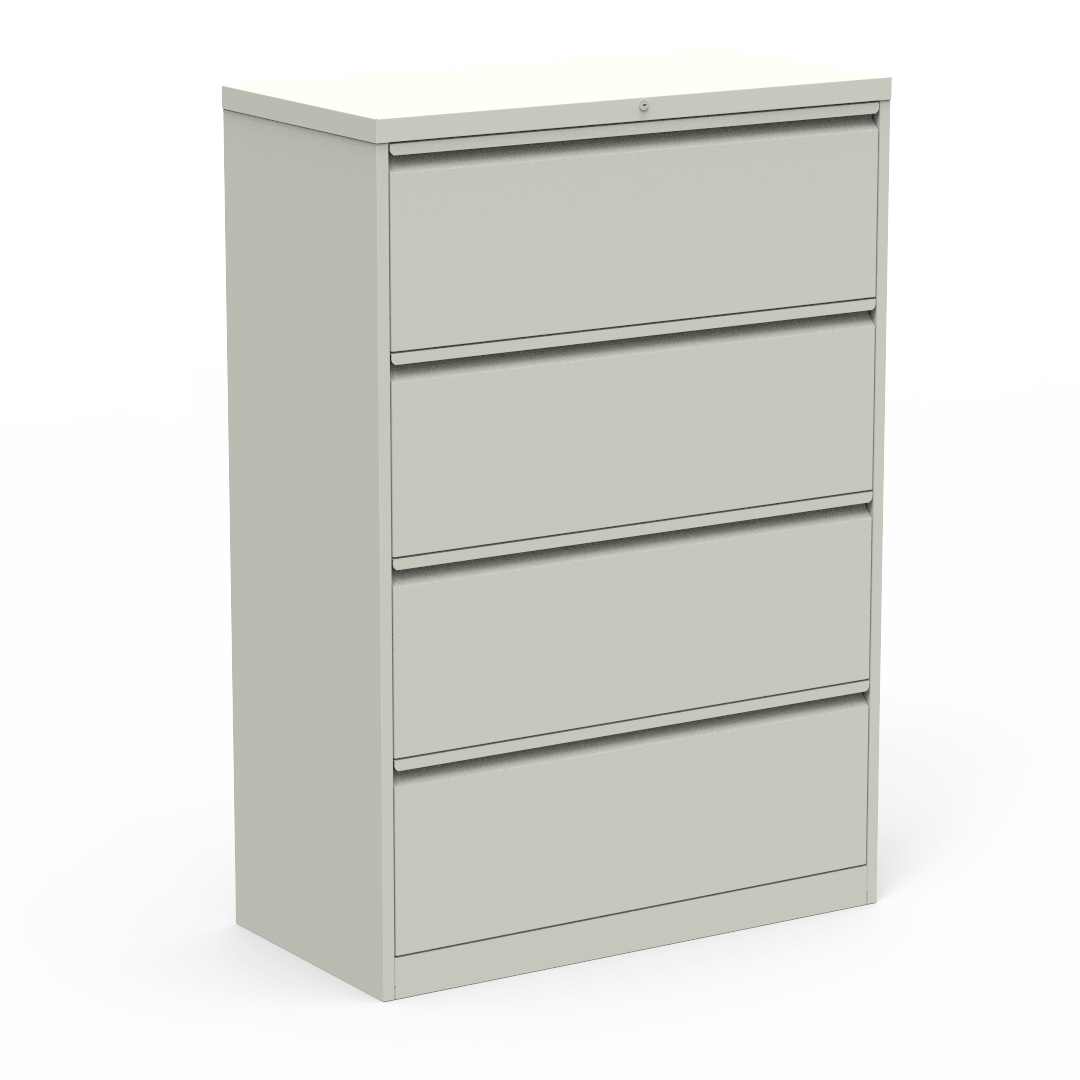 53 Series Lateral File 36in x 18in x 52in Four Drawer Moonstone