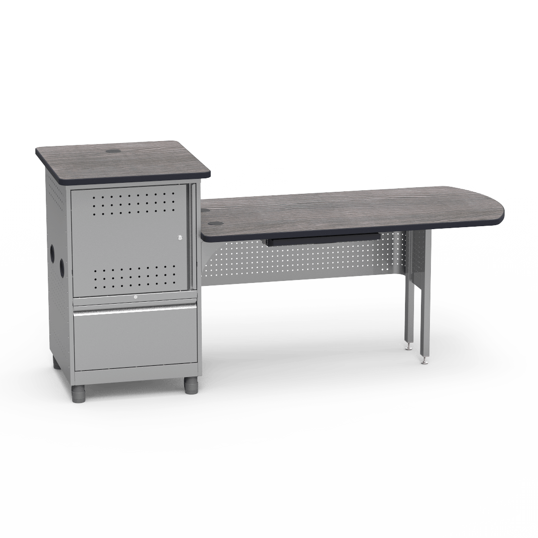 Instructor Media Station 41in Looks likatre Char Black Silver Mist