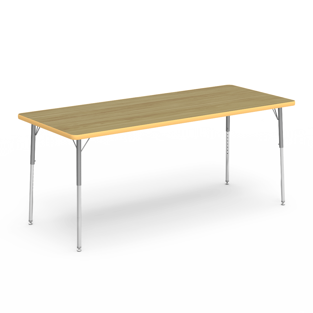 4000 Series Table 30in x 72in Rectangle 22in - 30in Adjustable Dry Creek Plum Squash Silver Mist