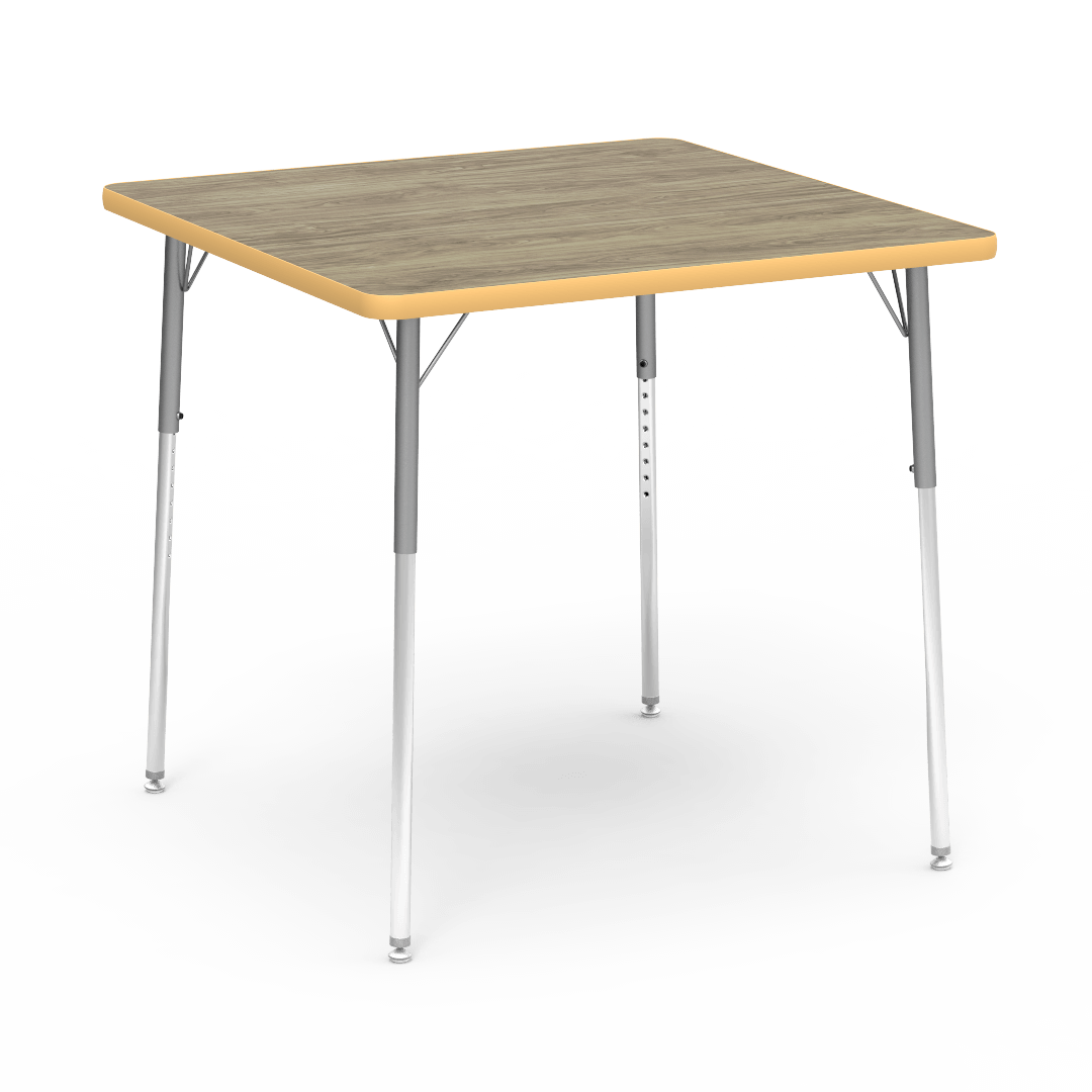 4000 Series Table 36in x 36in Square 26in - 34in Wheelchair Accessible Dry Creek Plum Squash Silver Mist