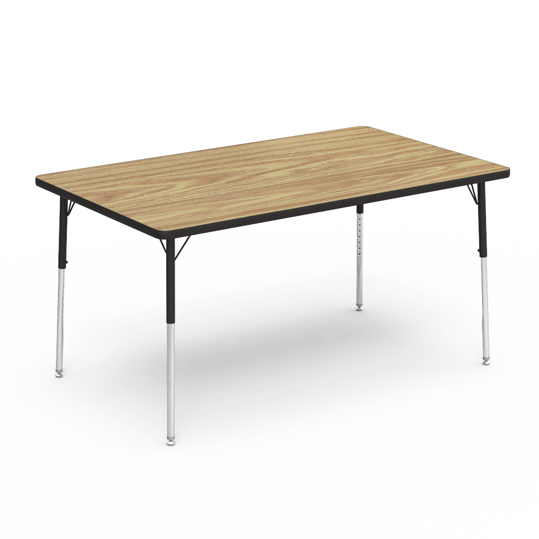 4000 Series Table 36in x 60in Rectangle 22in - 30in Adjustable Medium Oak Char Black Char Black