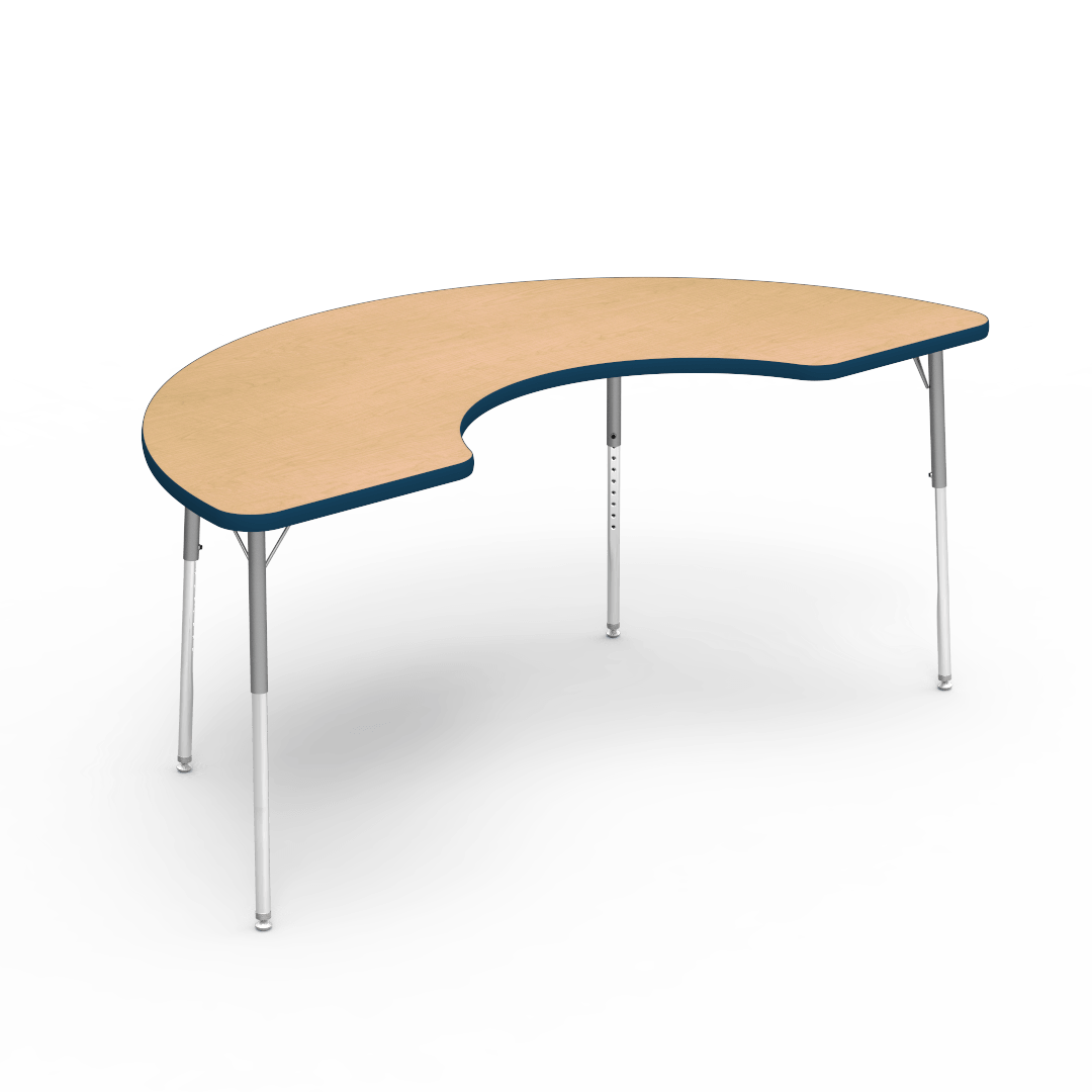 4000 Series Table 36in x 72in Cooperative 22in - 30in Adjustable Fusion Maple Navy Silver Mist