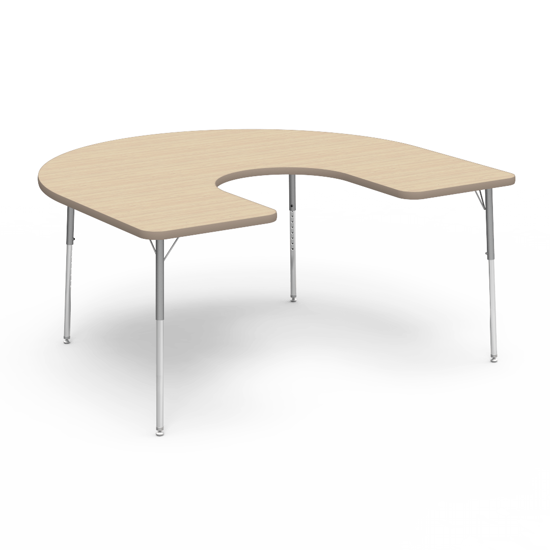 4000 Series Table 60in x 66in Horseshoe 22in - 30in Adjustable Asian Sand Adobe Silver Mist