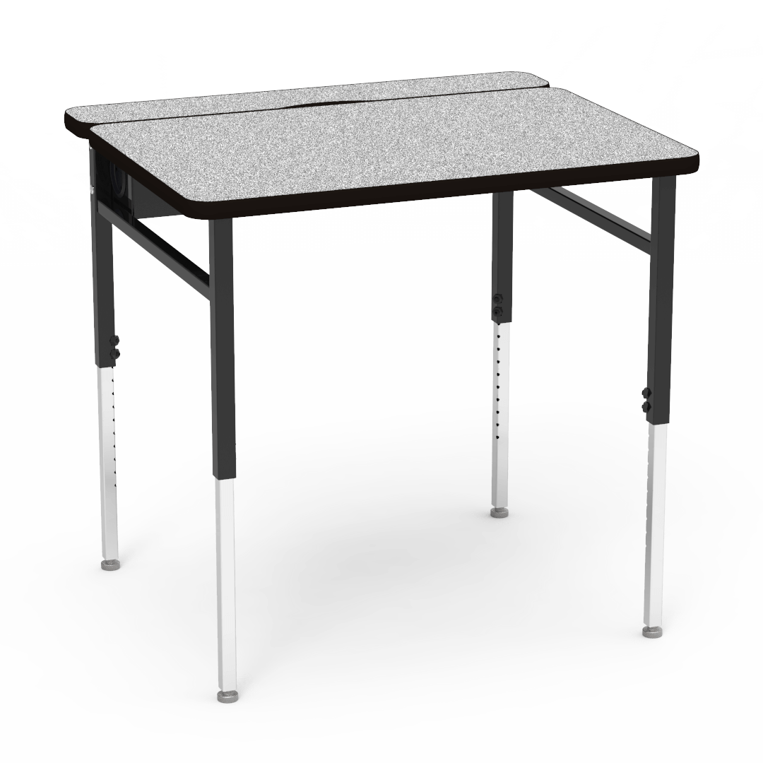 Flip Top Technology Table 30in x 36in Top 24in - 34in Adjustable Grey Nebula Char Black Char Black
