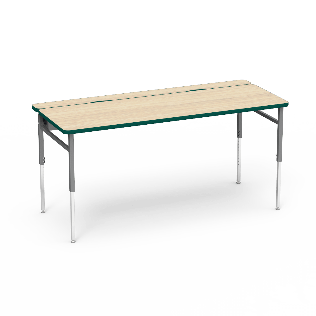 Flip Top Technology Table 30in x 72in Top 24in - 34in Adjustable Asian Sand Forest Green Silver Mist