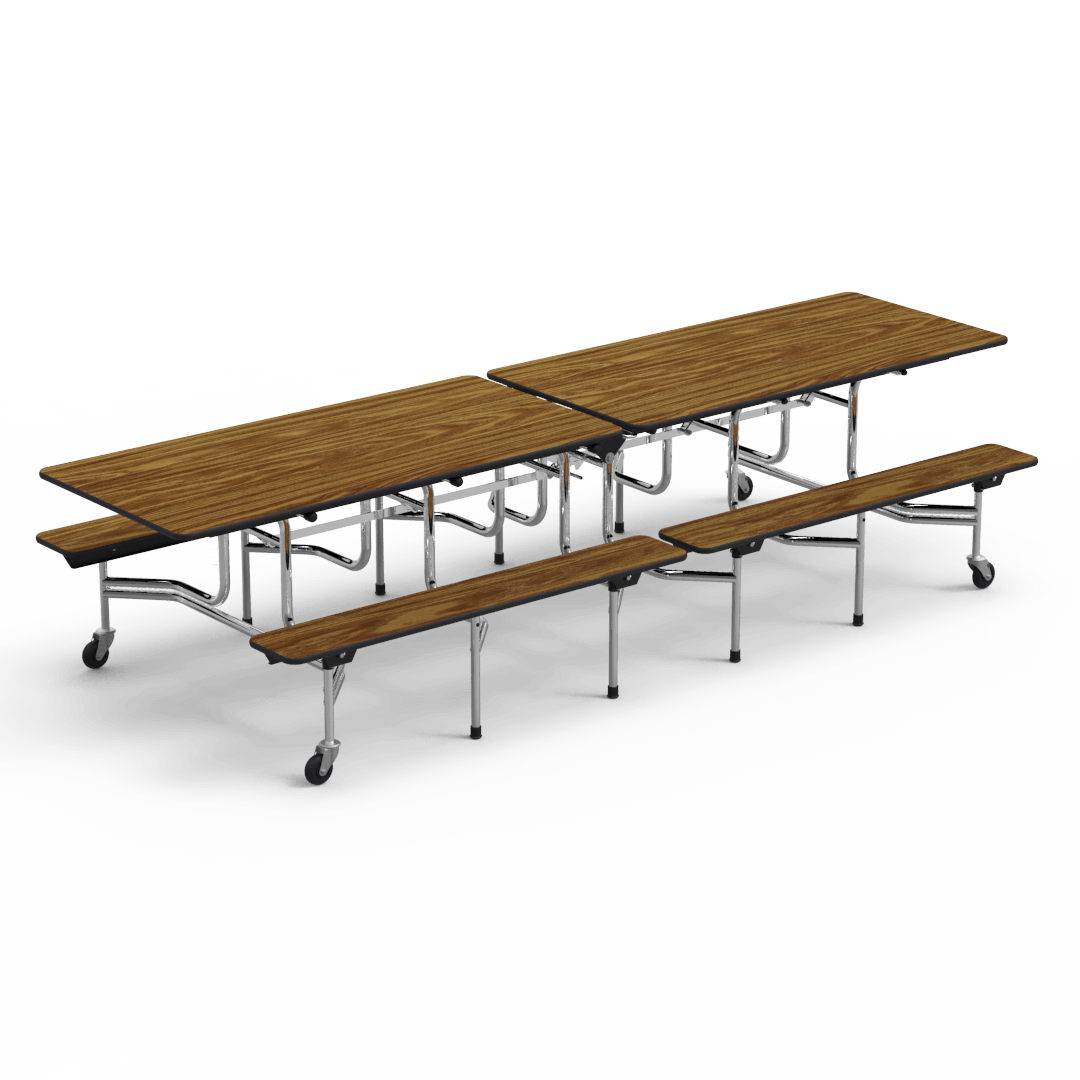 MT Series Mobile Bench Table 120" x 30" Top Seats 12