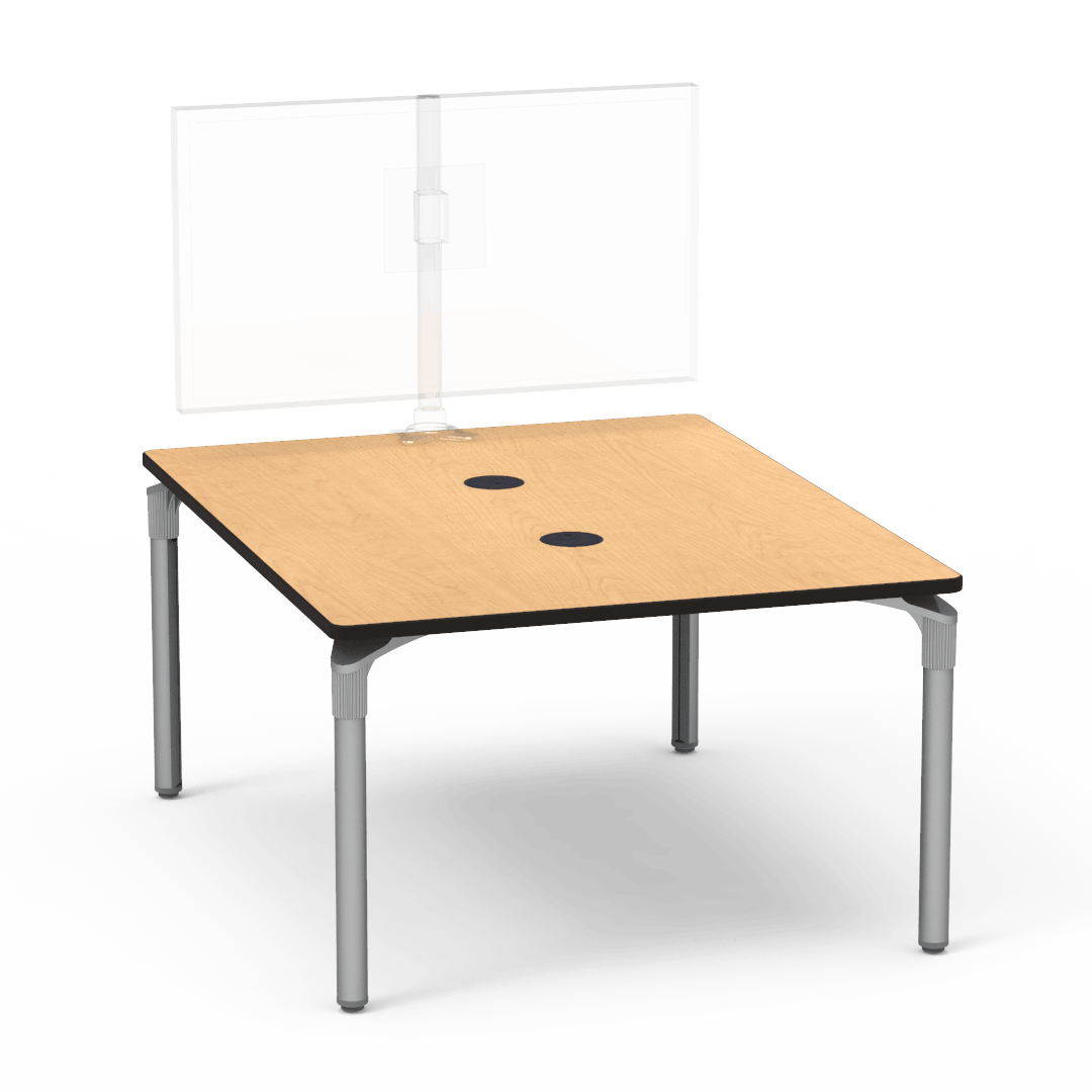 Plateau Series Media Table 48in x 60in Rectangle 29in Fusion Maple Char Black Silver Mist