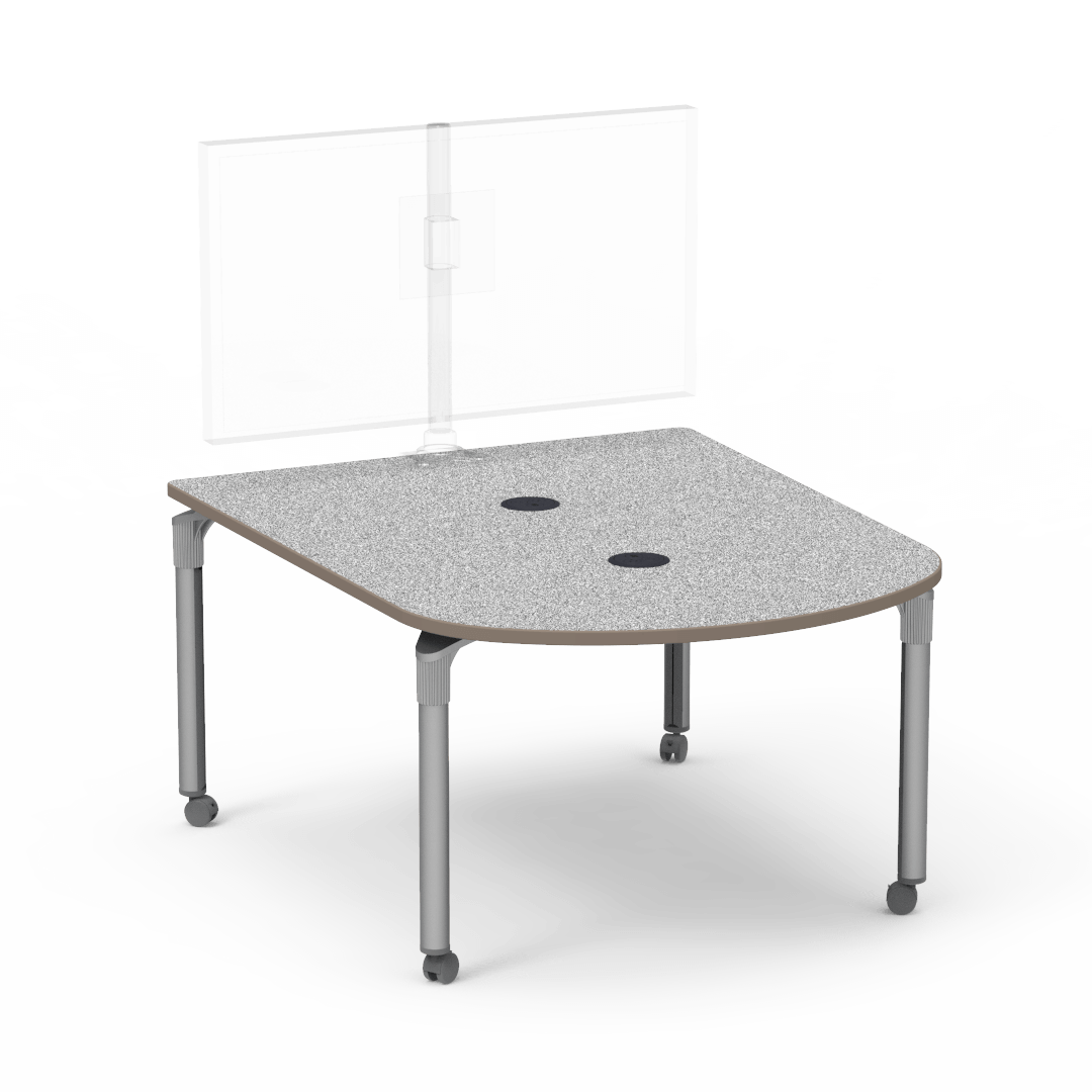 Plateau Series Media Table 48" x 60" Peninsula