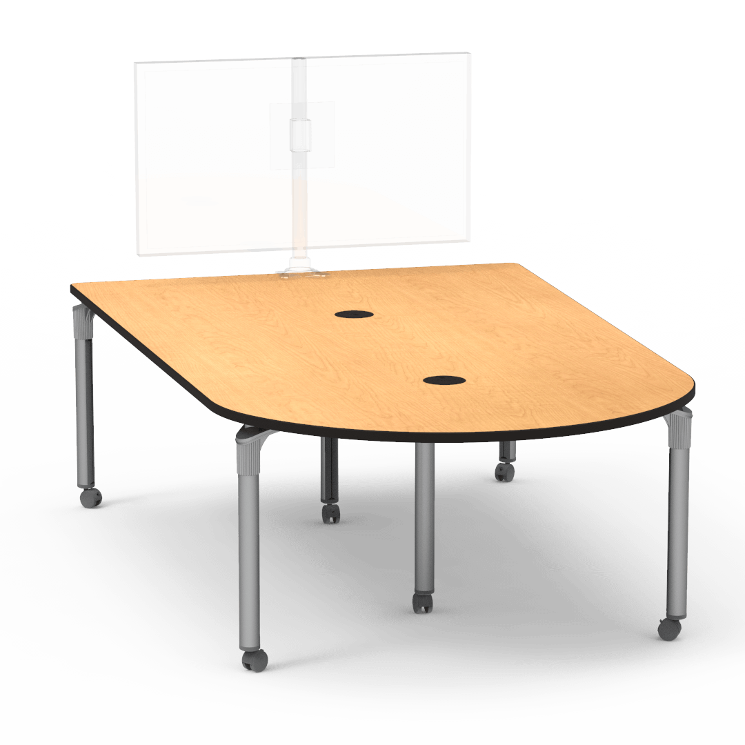 Plateau Series Media Table 60" x 96" Peninsula