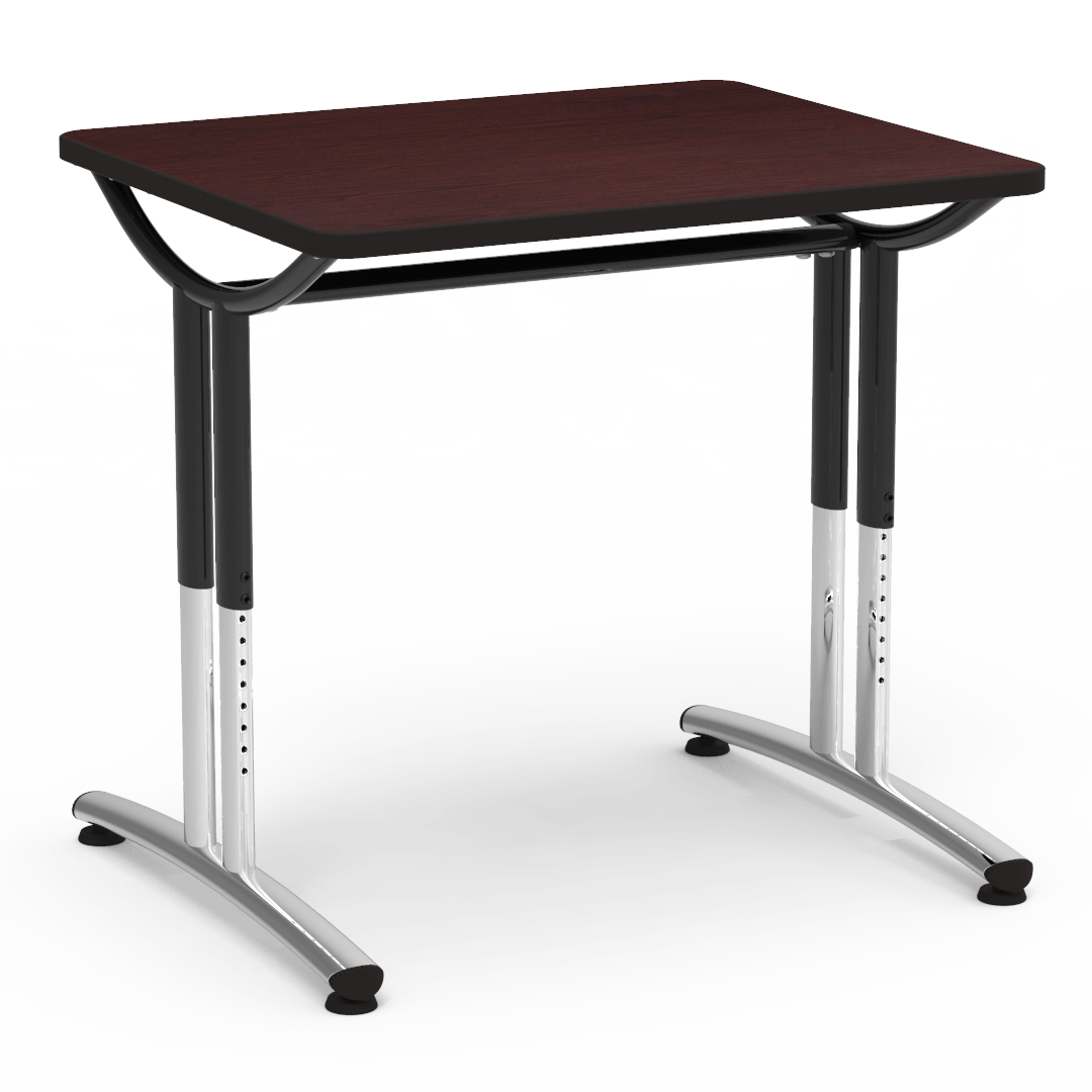 TEXT Series Table 30in x 36in Top 26in - 34in Adjustable Walnut Char Black Char Black