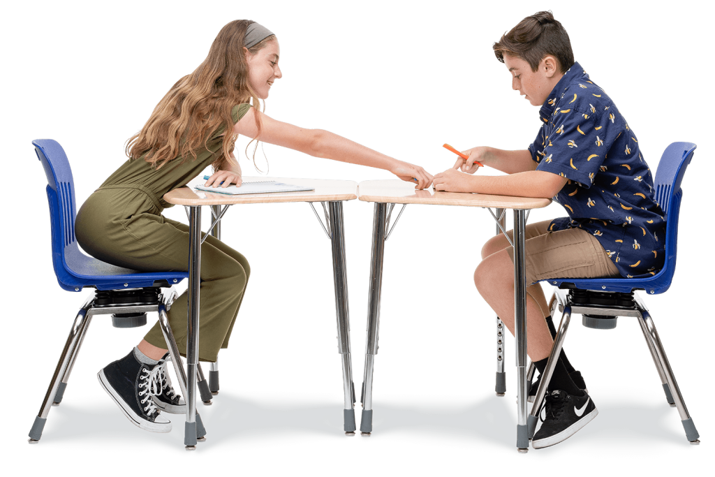 ZUMA Series Octagon Desk 22in - 34in Adjustable Fusion Maple Silver Mist